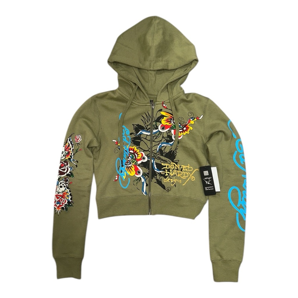 Ed Hardy Olive Green Hoodie